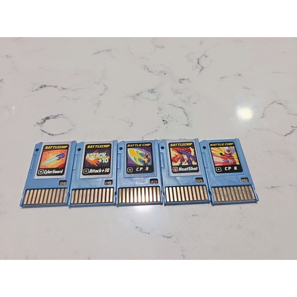 Lot of 5 Mega Man NT Warrior Advanced Pet Battle Chips Takara 2004